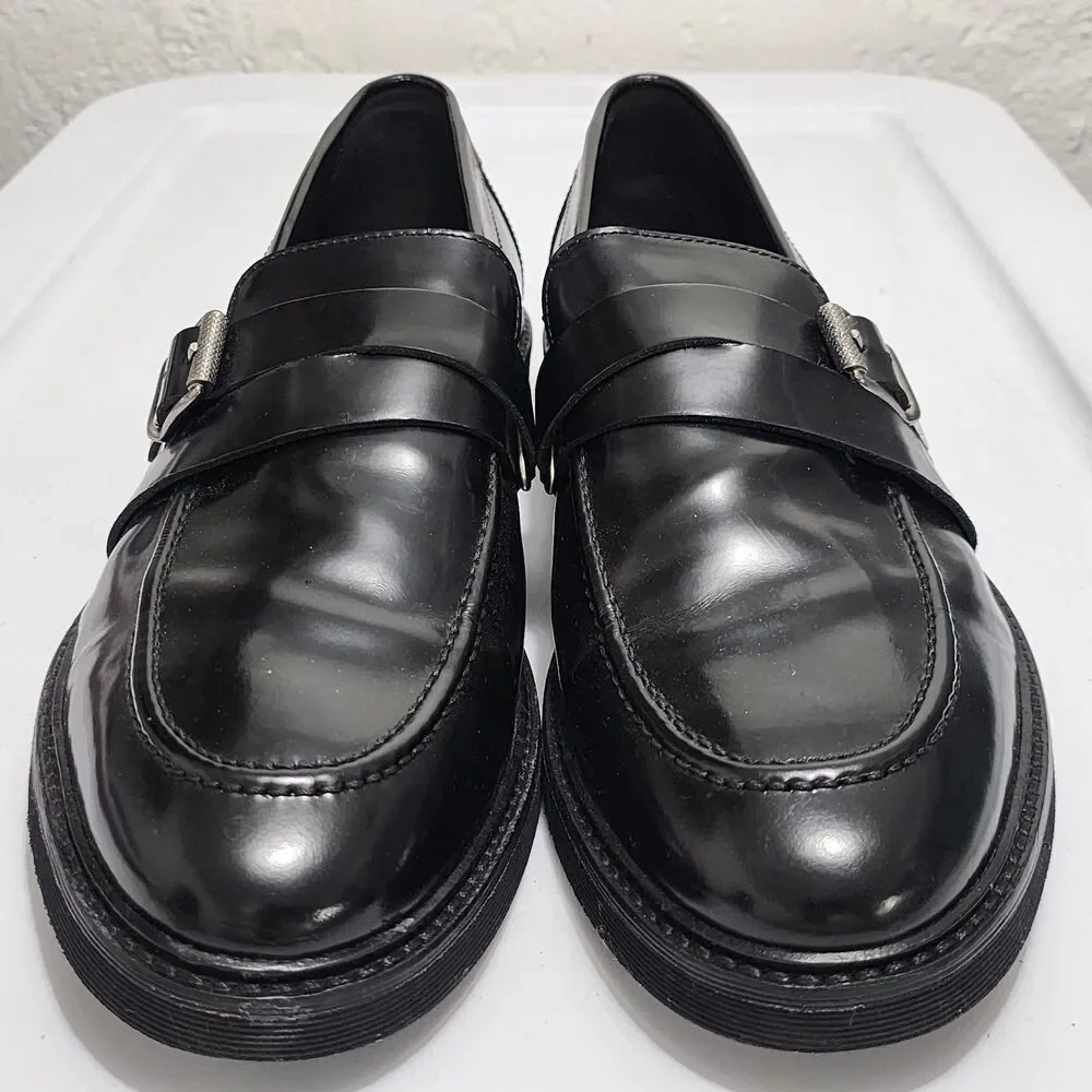 Geox Patrick Cox glossy black leather monk-strap Hybrid Dress loafers US13 EU46